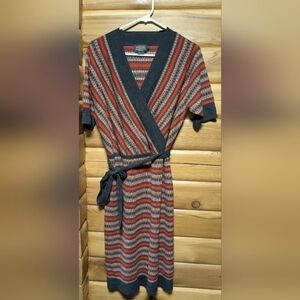 PENDLETON US Women’s Large Washable Merino Wool Quimby Sweater Dress Wrap Belted